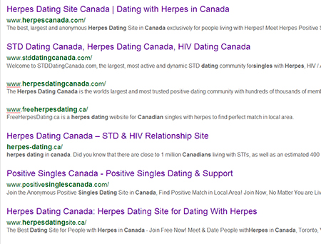 Canada herpes dating sites in search engines